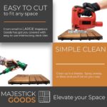 Majestick Goods Interlocking Slat Deck Tiles 12"x12" –Stylish Patio Tiles for Outdoor Flooring–Durable Acacia Wood, Easy to Install for Porch, Balcony & Patio Flooring,24 Pack (24pcs) Covers 24 Sq Ft - Image 7