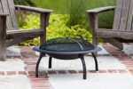 Fire Sense 60838 Fire Pit Portable Folding Round Steel with Folding Legs Wood Burning Lightweight Included Carrying Bag & Screen Lift Tool - Black - 29" - Image 2