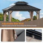 Covered Outdoor Gazebo Curtain Replacement Universal 4-Panel Sidewalls 11' x 13', Outdoor Gazebo Privacy Curtains with Zipper, Replacement for Outdoor, Patio Canopy, Garden and Backyard (Curtain Only) - Image 3