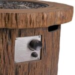 Alpine Corporation GXT962 Rustic Wood Look Fire Pit 50K BTU Gas with Adjustable Flame, Natural Décor for Lawn & Patio, 24" H, - Image 7