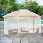 COWVIE Gazebo Replacement Netting Screen, 10' x 12' Universal Gazebo 4-Panel Mosquito Sidewalls with Double Zippers for Outdoor Patio (Only Netting) - Image 8