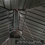 Patio Tree 10' x 12' Hardtop Aluminum Permanent Gazebo Outdoor Double Roof Gazebo Canopy with a Mosquito Net and Privacy Sidewalls - Image 5