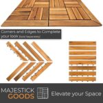 Majestick Goods Interlocking Slat Deck Tiles 12"x12" –Stylish Patio Tiles for Outdoor Flooring–Durable Acacia Wood, Easy to Install for Porch, Balcony & Patio Flooring,24 Pack (24pcs) Covers 24 Sq Ft - Image 9