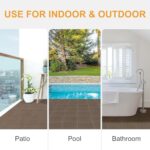 VINGLI Interlocking Deck Tiles, Anti-Slip Plastic Tiles for All Weather, Outdoor/Indoor Flooring for Patio, Porch, Poolside, 27 Pcs 11.4” x 11.4” (Light Coffee) - Image 3