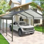 AIRWIRE 10x15 Metal Carport Carports with Enhanced Base Heavy Duty Garage Outdoor Galvanized Car Shelter for Car, Boats and Truck