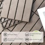 SHPAI Plastic Interlocking Deck Tiles 36 Pack, Patio Decking Tiles 12"x12" Not-Slip All Weather Use, PVC Waterproof Outdoor Flooring Pavers for Backyard, Poolside, Porch, Balcony -Brown - Image 4