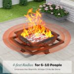 ZIENLIFE 42 Inch Fire Pit for Outside, Outdoor Wood Burning Firepit with Poker, Heavy Duty Fire Pit for Camping, Backyard, Patio - Image 5