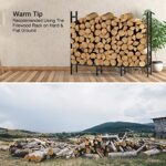 4ft Outdoor Indoor Firewood Rack Holder for Fireplace Wood Storage, Adjustable Stacker Stand, Heavy Duty Fire Logs Stand Stacker Holder for Fireplace Metal Lumber Storage Carrier Organizer - Image 5