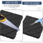 36 Pack Plastic Interlocking Deck Tiles, 36 sq.ft 12” x 12” Patio Deck Tiles Waterproof Outdoor Indoor All Weather Use, Patio Floor Decking Tiles for Pool Balcony Backyard Pathway Porch, Dark Grey - Image 9