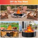 60IN Heavy Duty Fire Pit Ring for Outside - Large Wood Burning Fire Pits&Outdoor Fireplace,High Heat Resistant,12'' Raised,Galvanized Steel Bonfire Pit Portable for Camping,Backyard,Patio - Image 7