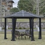 YMGSCC 13' X 13' Hardtop Hexagonal Gazebo Canopy with Steel Roof, Heavy-Duty Aluminum Alloy Frame Ventilating Mesh Sidewalls - Image 2