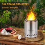 9.7 x 7.1 Inch Tabletop Fire Pit by AmazStove, Low Smoke Camping Stove for Outdoor Safe Burning Firepits, Fueled Pellets or Wood, Travel Bag Included (Silver, 9.7 x 7.1 INCH) - Image 6