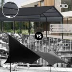 Vigo huseeo 12x20x8.7 FT Carport with Galvanized Steel Roof, Heavy Duty Metal Carport Canopy, Car Shelter Garage for Pickup, Boat, Car and Tractors, Grey - Image 8