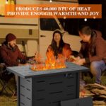 Walsunny 43 inch Outdoor Propane Fire Pit 50,000 BTU Gas Fire Pit Table with Lid, Waterproof Cover, Rectangle Gas Firepit Table for Garden/Patio, CSA Certification - Image 6