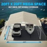 Quictent 20x20 ft Heavy Duty 2 Car Metal Carport, Outdoor Garage Shelter with Pre-Drilled Holes, 30 PSF Snow Load, UV & Rust Resistant for Cars, Boats, Equipment - Image 2