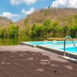 Sunnygalde 12"x12" Wood Plastic Interlocking Flooring Tiles 4-Slats Straight Pattern Interlocking Deck Tiles for Patio,Balcony, Porch, Backyard（6 PCS） - Image 6