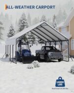 Garveelife 20'x20'x13' Metal Carport for 2 Cars, Heavy Duty Car Ports for Heavy Snow, Reinforced Frame, Tall Metal Car Ports for Bass Boats, Full-Sized Pickup Trucks, and Tractors, N.W. 800 Lbs - Image 5