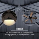 Benass 12x12 Hardtop Gazebo, Heavy Duty Gazebos, Outdoor Canopy Gazebo with Metal Frame, Galvanized Steel Roof, Mosquito Netting, Permanent Metal Pavilion for Patios & Backyards - Image 6