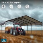 MFSTUDIO Carport 20x30 ft, Outdoor Heavy Duty Metal Shed Carports, Metal Garage Car Shelter Shade Car Port with Galvanized Roof, Frame and Bolts for 3 Cars, Truck and Boats - Image 2