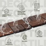 VICTORY RELAX Acacia Wood Flooring Interlocking Deck Tiles for Patio Decor 27 Pcs 12 Slats VR Brown - Waterproof Indoor & Outdoor Decor - Balcony Garden Decking Tile (12.2 * 12.2 * 0.7 inches) - Image 3