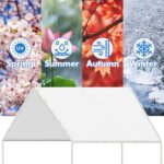 10 x 20 Ft Heavy Duty Carport Canopy Waterproof Canopy Cover with 40 Ball Bungees Cords,Waterproof & UV Protected and Easy Installation,Frame is Not Included - Image 7