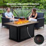 Ciays 43-Inch Rectangular Propane Fire Pit with 60,000 BTU Output, Gas with Cover and Rocks, Table CSA-Certified 2 in 1Table Gatherings Parties with 304 Stainless Steel H-Burner - Image 6