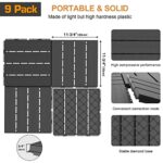 Goovilla Plastic Interlocking Deck Tiles, 9 Pack , 12"x12" Waterproof Outdoor Flooring All Weather Use, Patio Floor Decking Tiles for Porch Poolside Balcony Backyard, Dark Grey - Image 3