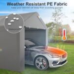 Kecreque Carport 10x20 Heavy Duty Portable Garage w/Removable Sidewalls & Roll-Up Door Car Canopy Party Tents Waterproof UV Resistant All Weather Car Port for Trucks,Boats(Grey) - Image 3