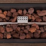 Shine Company Merida 48 in Rectangular 50,000 BTU Outdoor Glass Fiber Reinforced Concrete Propane Gas Fire Pit Table w/GFRC Tabletop, Stainless Steel Burner, Lava Rocks, Natural Wood Look - Brown - Image 4