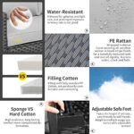 Patio Furniture Set 45 In Outdoor Fire Pits 6 Pieces Outdoor Patio Furniture 60000 BTU Outdoor Propane Fire Pit Table Patio Sofa Outdoor Chairs Anti-slip Cushions Waterproof Covers, Light Grey - Image 5