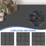 MYFAMIREA 36 Pcs Plastic Interlocking Deck Tiles 12" x 12" Patio Floor Decking Tiles Indoor Outdoor Waterproof Non-Slip Flooring Tiles All Weather Use for Balcony Backyard Porch Poolside, Dark Grey - Image 6