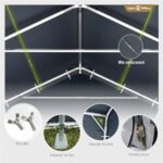 Sophia & William Carport Storage Shed 13x24 ft Portable, Heavy Duty Car Port Canopy Garage Shelter with Sidewalls and Roll Up Doors for Automobile Boat Motorcycle Bike, Gray - Image 3