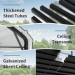 Shintenchi 11.5x20 FT Metal Carport, Enhanced Base Oversized Garage Carports,Outdoor Galvanized Shelter,Heavy Duty Carport Canopy with Steel Roof and Frame, for Car, Boats and Tractors - Image 4