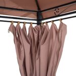 Outsunny 10' x 13' Patio Gazebo, Outdoor Gazebo Canopy Shelter with Curtains, Vented Roof, Steel Frame for Garden, Lawn, Backyard and Deck, Khaki - Image 9