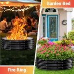 60IN Heavy Duty Fire Pit Ring for Outside - Large Wood Burning Fire Pits&Outdoor Fireplace,High Heat Resistant,12'' Raised,Galvanized Steel Bonfire Pit Portable for Camping,Backyard,Patio - Image 5