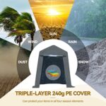 ADVANCE OUTDOOR 6X8 ft Outdoor Portable Storage Shelter Shed with 2 Rolled up Zipper Doors & Vents Carport for Motorcycle Waterproof and UV Resistant Portable Garage Kit Tent, Gray - Image 5