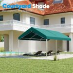 Quictent 10x20 ft Heavy Duty Carport Galvanized Car Tent Outdoor Canopy Boat Shelter with Reinforced Structure - Green - Image 9