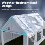 Finfree Heavy Duty 12x20 ft Carport Tent with Ultra-High Peak & Ventilation Windows, Waterproof Outdoor Canopy Shelter for Events, Storage, Parking & Wedding - White - Image 2