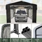 Teekyooly 13X20 FT Metal Carport, Outdoor Car Shelter with Galvanized Steel Roof with Sidewalls Enclosure Kit, Heavy Duty Outdoor Car Shelter for Cars, Boats, and Tractor Black - Image 7