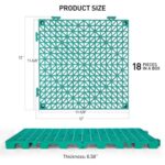 MAXWAVE 18 Pack 12" x 12" Modular Interlocking Floor Mats, Soft PVC Non-Slip Drainage Tiles, Splicing Rubber Cushion Flooring for Deck, Shower, Pool, Basement, Shed, Indoor and Outdoor Use - Image 2