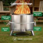 CIAYS Smokeless Firepit, 19 Inch Fire Pit for Camping with Patented Technology, Portable Fire Pit for Outside with Steel Grill Rack, Fire Poker, and Bag, Easy Setup and Storage, Wood Burning - Image 5