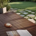 76 Pack Interlocking Deck Tiles, 11.42"x11.42" (68.80 Sq.Ft), 3D Wood Grain Plastic, Waterproof All-Weather Anti-Slip Outdoor Flooring, Easy-Snap Patio Balcony Backyard Garden Tiles, Brown - Image 8