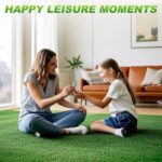 Artificial Grass Tiles Interlocking Turf Squares Deck 9 Pack -12"x12" Indoor Outdoor Faux Grass Rug with Drainage Holes-Fake Grass Tiles Self-draining for Garden Lawn Landscape Balcony Decoration - Image 6