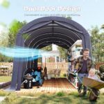 KING BIRD 10' x 20' Heavy Duty Carport with Roll-up Ventilated Windows Round Style Outdoor Instant Garage Anti-Snow Car Canopy with Reinforced Ground Bars - Image 4