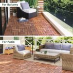 BEEFURNI Acacia Interlocking Deck Tiles (12x12 Pack 10), Acacia Wood Deck Tiles Interlocking Outdoor, Indoor Flooring Mats for Balcony Decor,Patio, Backyard, 1-Year Manufacturer Warranty (Dark Brown) - Image 8