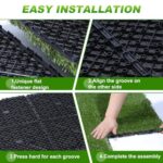 Artificial Grass Tiles Interlocking Turf Squares Deck 27 Pack -12"x12" Indoor Outdoor Faux Grass Rug with Drainage Holes-Fake Grass Tiles Self-draining for Garden Lawn Landscape Balcony Decoration - Image 4