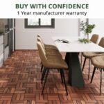 BEEFURNI Acacia Interlocking Deck Tiles (12x12 Pack 10), Acacia Wood Deck Tiles Interlocking Outdoor, Indoor Flooring Mats for Balcony Decor,Patio, Backyard, 1-Year Manufacturer Warranty (Dark Brown) - Image 7