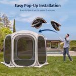 EAST OAK Screen House Tent Pop-Up, Portable Screen Room Canopy Instant Screen Tent 10 x 10 FT with Carry Bag for Patio, Backyard, Deck & Outdoor Activities, Beige - Image 2