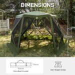 EVER ADVANCED Pop up Screen House Tent for Camping 11.5 x 9.8 ft, Instant Screened Gazebo Canopy with Netting, Portable Shelter Enclosure for Outdoor, Backyard - Image 7