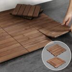 Yaheetech 33pcs Interlocking Patio Deck Tiles 12 x 12in Wood Floor Tiles Wooden Flooring for Patio Garden Deck Poolside, Brown - Image 7